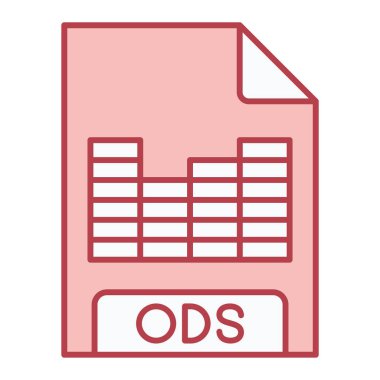Ods dosya biçimi vektör illüstrasyonu 