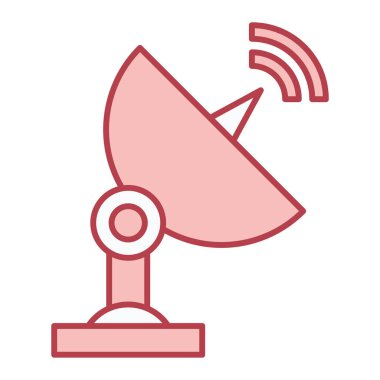 uydu anten ikonu vektörü. İnce çizgi işareti. izole edilmiş sınır sembolü çizimi