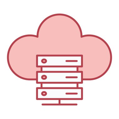 Bulut hesaplama teknolojisi ikon vektör çizimi tasarımı