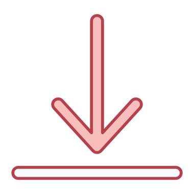 aşağı ok simgesi, vektör illüstrasyonu