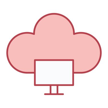 Bulut hesaplama teknolojisi ikon vektör çizimi tasarımı