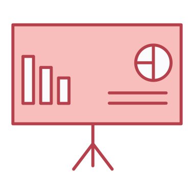 iş sunumu düz simge, vektör illüstrasyonu