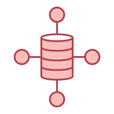 Veritabanı satırı simge vektör çizim