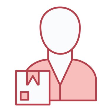 Kutu vektör illüstrasyon tasarımlı teslimatçı