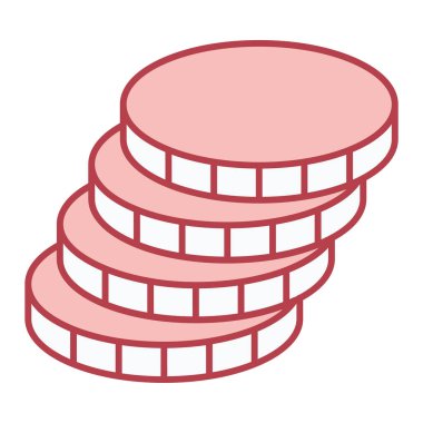 Madeni para yığını ikonu. Beyaz arkaplanda izole edilmiş web tasarımı için sikkelerin izometrik vektör simgeleri