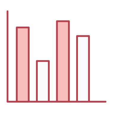 Kırmızı ve beyaz çubuk grafiğinin vektör çizimi