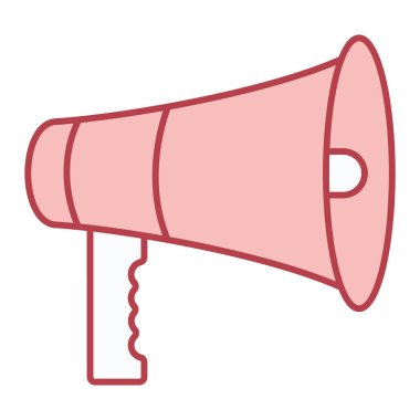 Hoparlör ve ses temalı megafon izole edilmiş tasarım vektörü çizimi