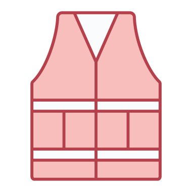 Kırmızı ve beyaz yeleğin vektör çizimi