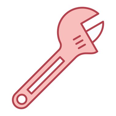 İngiliz anahtarı aracı simgesi vektör illüstrasyon grafik tasarımı