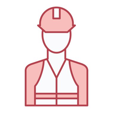 İnşaat işçisi ikonu. Miğfer vektör işareti olan bir taslak oluşturucu. izole kontur sembolü