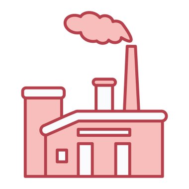 Fabrika binası ikon vektör çizimi tasarımı