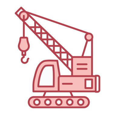 Vinç simgesi vektörü web ve mobil uygulama tasarımınız için beyaz arkaplanda izole edildi, ağır inşaat logosu kavramı