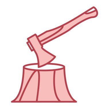 Bir baltanın el çizimi vektör çizimi