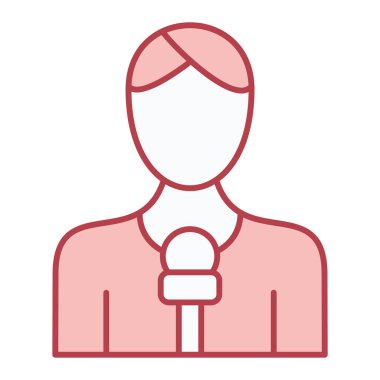 Muhabir. Web simgesi basit illüstrasyon