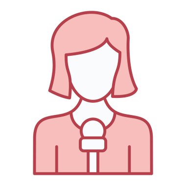 Muhabir. Web simgesi basit illüstrasyon