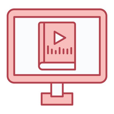 Ekranlı bilgisayar monitörü, vektör illüstrasyonu