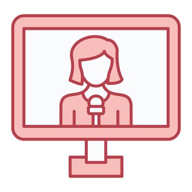 Muhabir. Web simgesi basit illüstrasyon