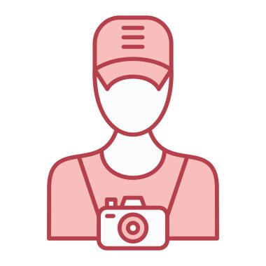 Kamera ikonu olan adam. vektör illüstrasyonu