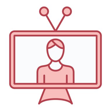 TV simgesi vektör illüstrasyonu