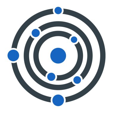 Düz biçimli mavi ve beyaz daire simgesinin vektör illüstrasyonu