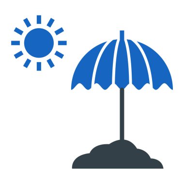 Şemsiye. Web simgesi basit illüstrasyon