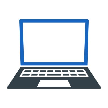 Dizüstü bilgisayar teknolojisi simge vektör çizim grafik tasarım