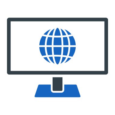 Monitör. Web simgesi basit illüstrasyon