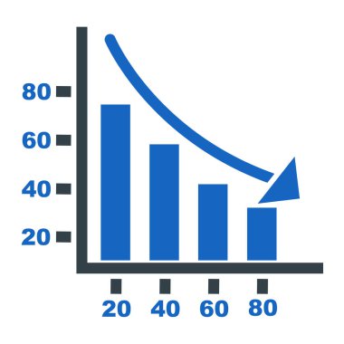 Bar çizelgesi simgesi. Web için büyüyen grafik vektör simgelerinin basit çizimi