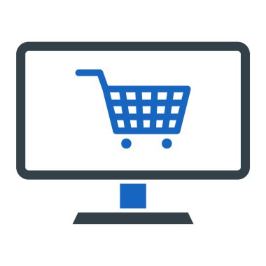 Alışveriş arabası ikon vektör illüstrasyonu