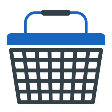 Alışveriş sepeti ikonu. Web için basit bir dükkan vektör sembolü çizimi