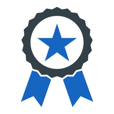 Madalya ikonu. Kabartma biçimi çift renkli düz sembol, yoğun kırmızı ve siyah renkler, yuvarlak açılar, beyaz