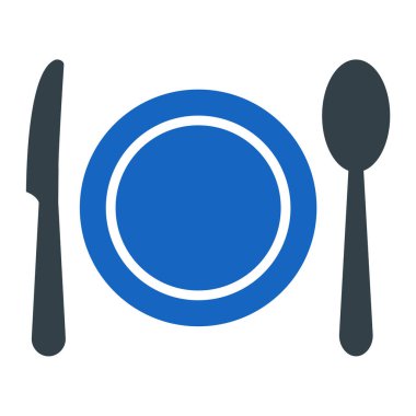 Bıçak, kaşık. Web simgesi basit tasarım