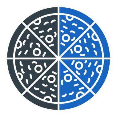 Pizza ikonu. Web için burger vektör simgelerinin özet çizimi