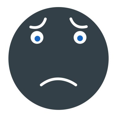 üzgün yüz simgesi, vektör illüstrasyonu