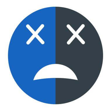 üzgün yüz simgesi, vektör illüstrasyonu