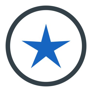 Yıldız yuvarlak pul simgesi. bu düz yuvarlak kare düğme gümüş üzerinde kırmızı ve beyaz renkler ile çizilir