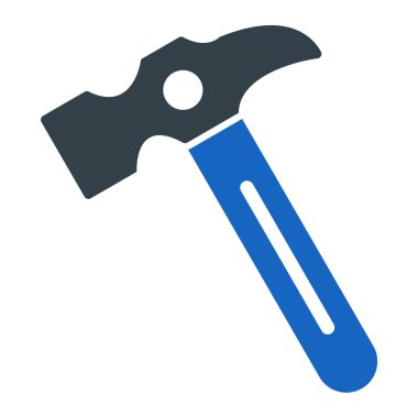 Çekiç Simgesi Vektörü. İnce çizgi işareti. İzole edilmiş kontür sembolü gösterimi