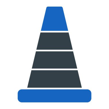 Beyaz arkaplan vektör illüstrasyonunda izole edilmiş koni simgesi