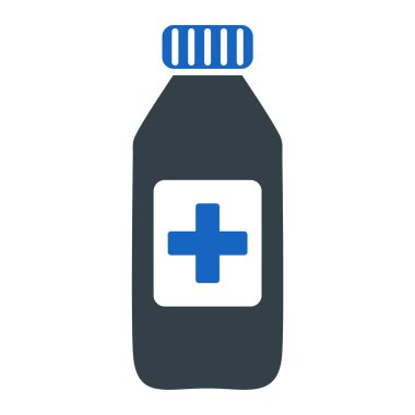 İlaç şişesi ikonu. Web tasarımı için uyuşturucu vektör simgelerinin basit illüstrasyonu