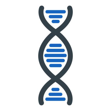DNA siluet simgesi. Beyaz arkaplanda izole edilmiş web tasarımı için genetik bilim vektör simgelerinin basit çizimi