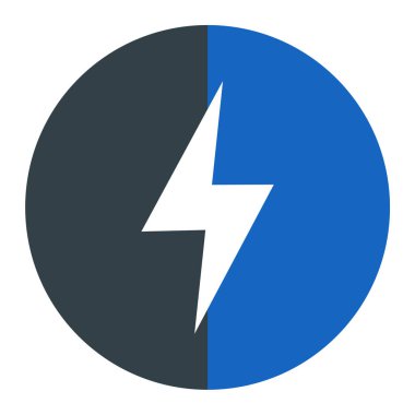 Elektrik vektör simgesi. biçim düz sembol, mor renk, yuvarlak açılar, beyaz arkaplan