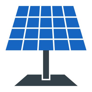 Güneş paneli simgesi. Ağ için enerji vektör simgelerinin basit çizimi