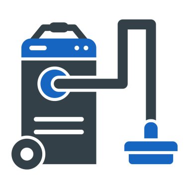 Elektrik süpürgesi ikonu. Web için temizlik makinesi vektör simgelerinin özet çizimi