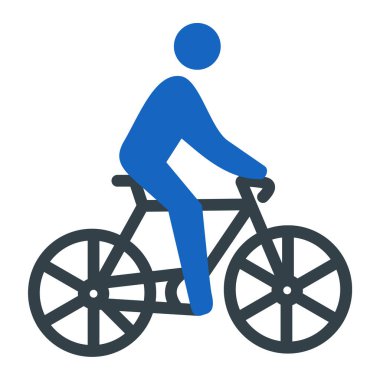 Bisiklet ikonlu adam. Web için bisikletçi bisiklet vektör simgelerinin düz çizimi