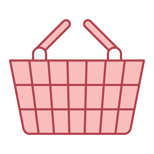 Bevásárlókosár Ikon Egyszerű Illusztrációja Szupermarket Bolt Vektor Ikonok Web — Stock Vector