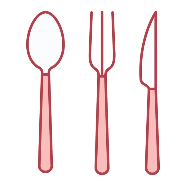 Spoon Fork Isolated Icon Vector Illustration Design — Vettoriale Stock