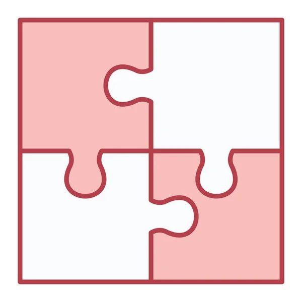 Puzzle Piezas Aisladas Sobre Fondo Blanco Ilustración Vectorial — Vector de stock