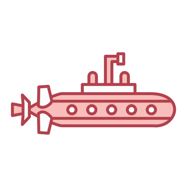 Icono Submarino Vector Ilustración — Vector de stock