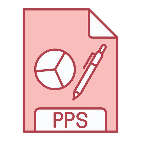 Ppsファイル形式のアイコンベクトル図 — ストックベクタ