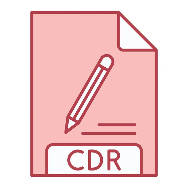 Icona Formato File Cdr Illustrazione Vettoriale — Vettoriale Stock